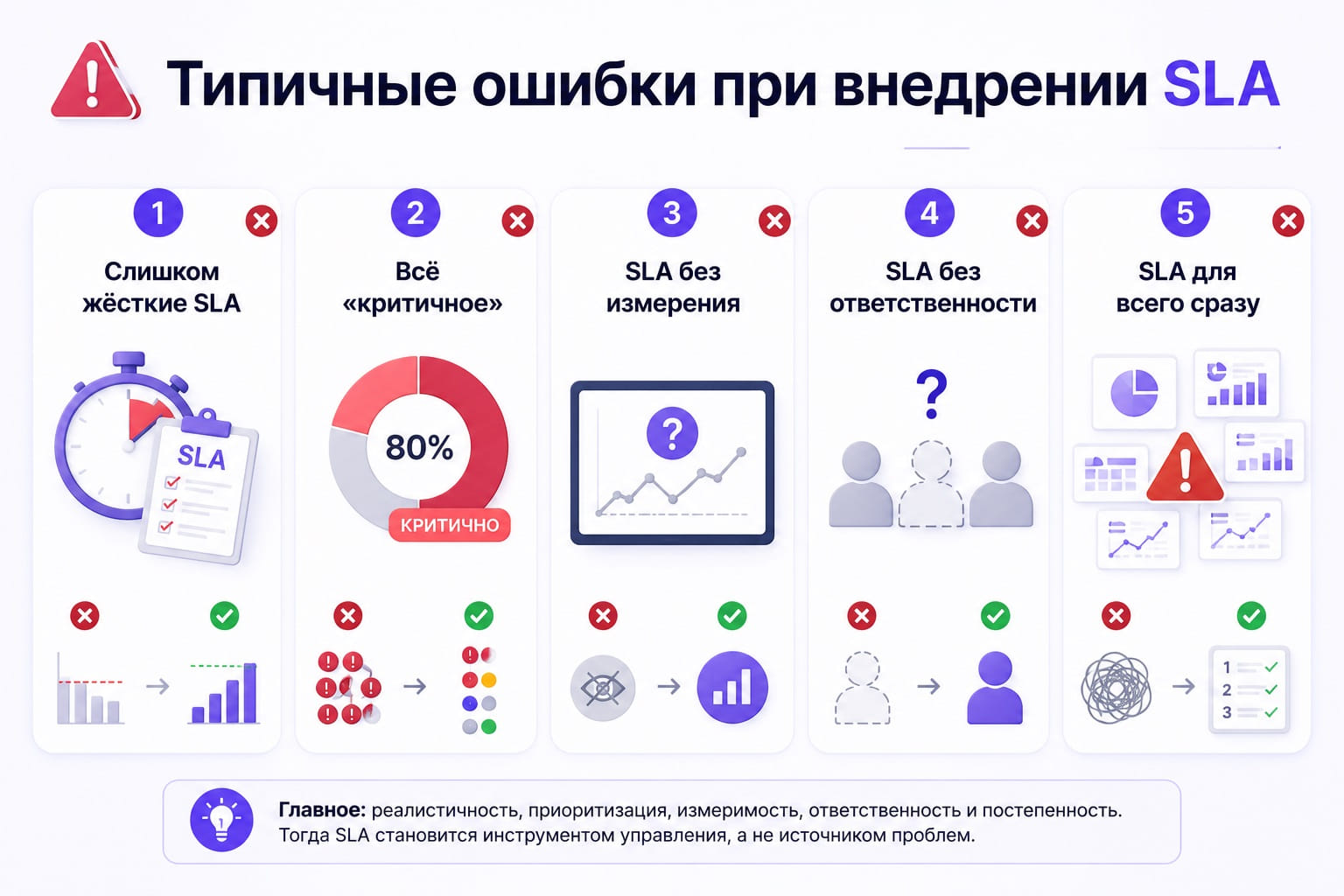 Типичные ошибки при внедрении SLA