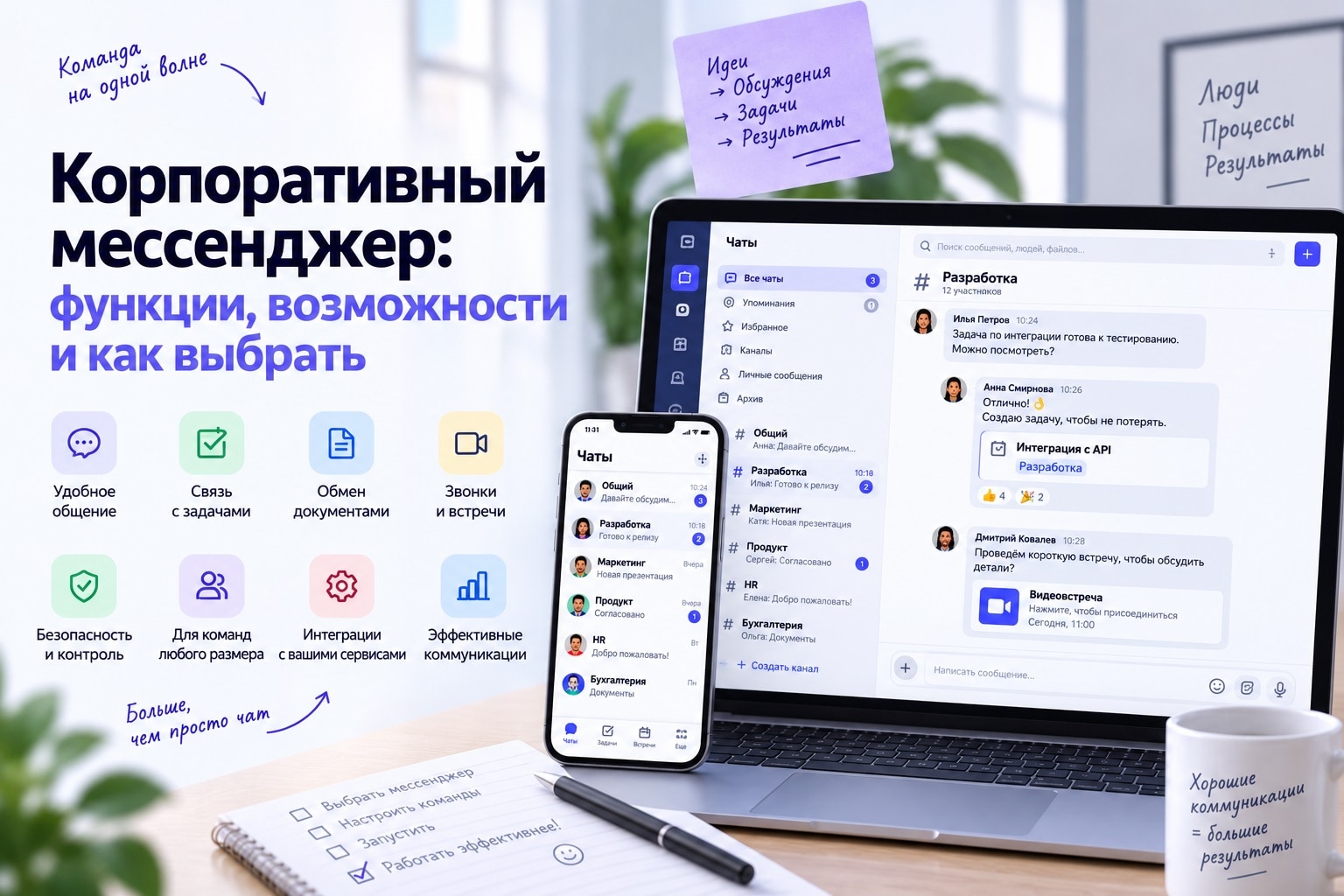 Корпоративный мессенджер: функции, возможности и как выбрать