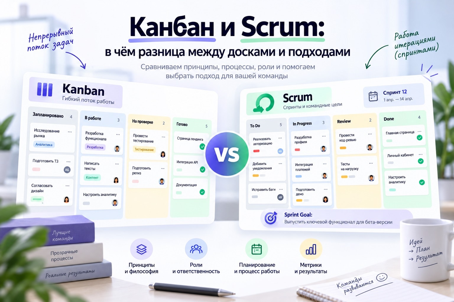 Канбан и Scrum: в чём разница между подходами и досками