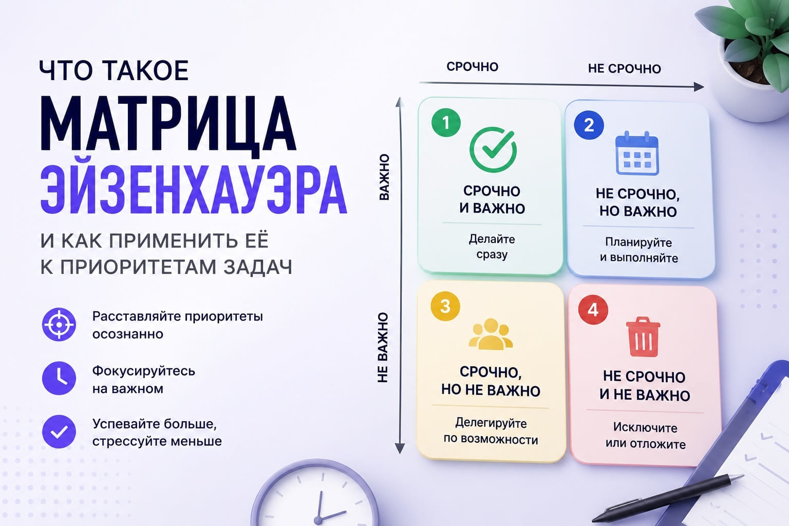 Что такое матрица Эйзенхауэра: расстановка приоритетов в задачах