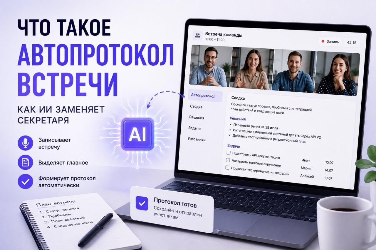 Что такое автопротокол встречи: как ИИ заменяет секретаря в 2026